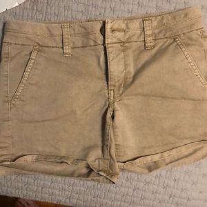 Khaki American Eagle Midi Shorts